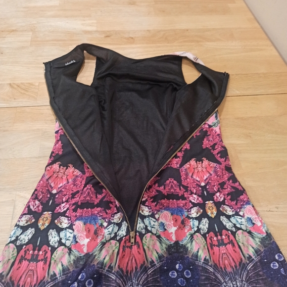 Lulu’s Rococo Supernova Fuchsia Mirror Print Dress Sz S  Small Kaleidoscope - Picture 8 of 16